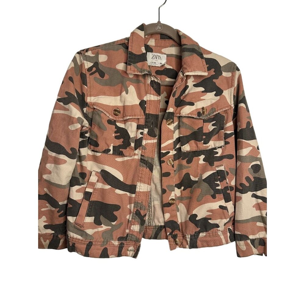 Zara Girls Pink Camo Jacket Size 11-12